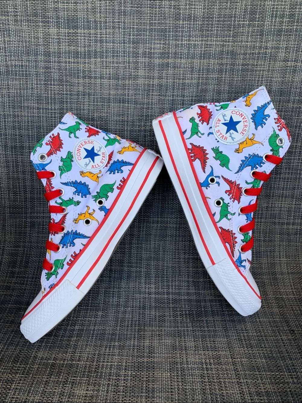 Converse All Star Dinoverse Kid High-Top Sneakers Dinosaur Print Canvas size 3.5